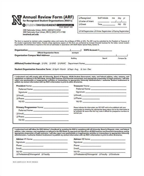 Free 7 Sample Annual Review Forms In Pdf Ms Word