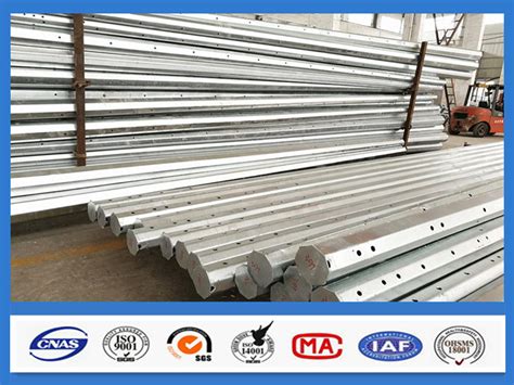 Ft Ft Kv Octagonal Hot Dip Galvanized Steel Pole Electric