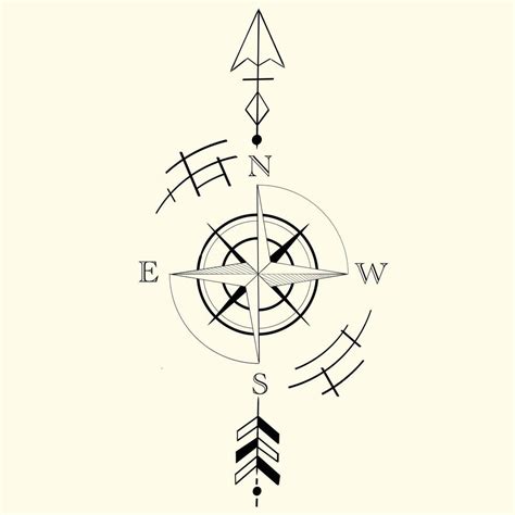 Compass Tattoo Design 45768734 Vector Art at Vecteezy