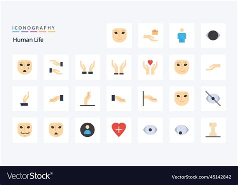 25 human flat color icon pack Royalty Free Vector Image