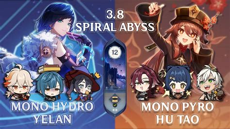 C Yelan Mono Hydro C Hu Tao Mono Pyro Spiral Abyss Genshin