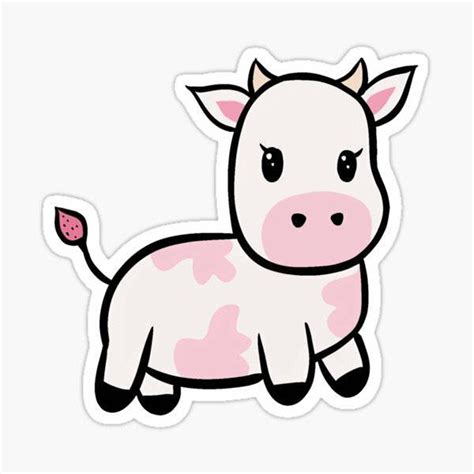 Strawberry Cow Stickers Vinyl Decal Laptop Decal Etsy