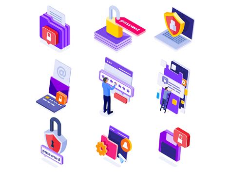 Dribbble Cyber Security Isometric Icons 1536x1536 By Unblast