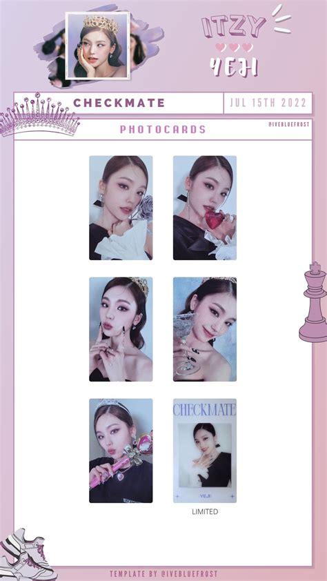 Itzy Checkmate Photocard Template