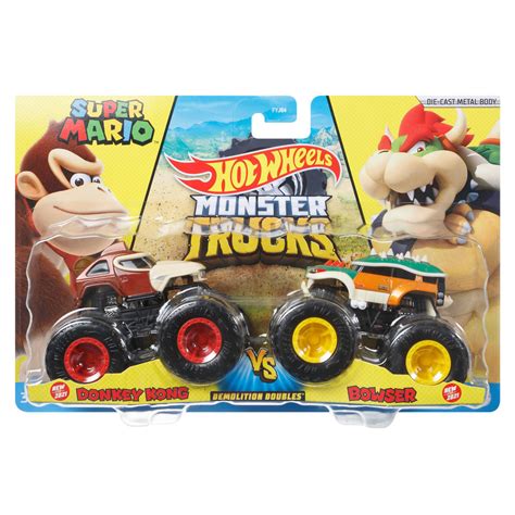 Hot Wheels Monster jam trucks Набір позашляховиків 1 64 Donkey Kong and Bowser FYJ64 ID