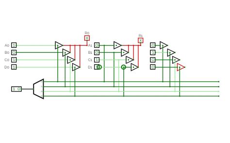 Circuitverse Bit Common Bus System Using Tri State Buffer And