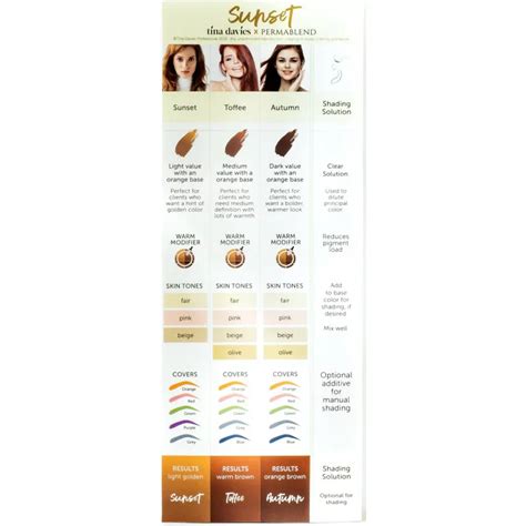 Sunset Collection pigment color chart