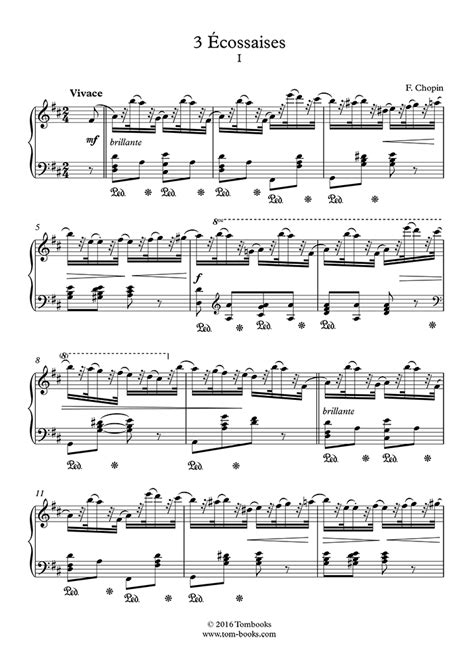 Ecossaise No 1 In D Major Opus 72 No 3 Chopin Piano Sheet Music