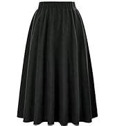 Kate Kasin Women S High Waist Pleated A Line Swing Skirt Kk At