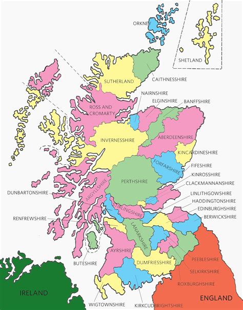 A Map of Historical Scottish Counties