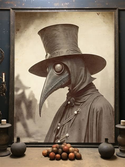 Vintage Plague Doctor Portrait Wall Decor Victorian Print Witchy Stuff