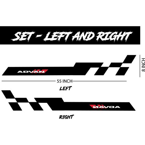 L R Set Fashion Stripe Car Sticker Vinyl Racing Sports Decal Auto Diy Car Body Lining Stickers