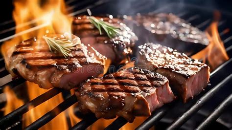 Delicious Grilled Steak With Creamy Sauce Revolving On Wooden Board