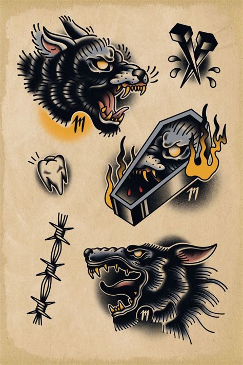 Traditional Wolf Tattoo Designs Traditional Tattoo Sketches Wolf