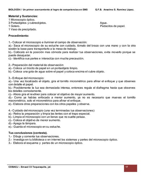 Cuadernillo De Aprendizaje Biologia I Bloque I PDF