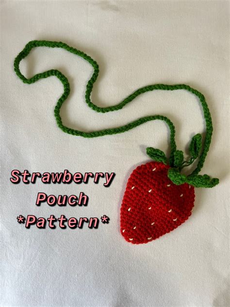 Crochet Strawberry Pouch Pattern Etsy