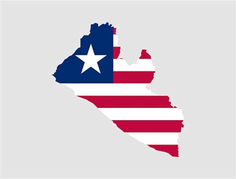 Premium Vector Map Of Liberia With National Flag