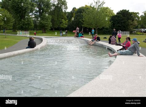 Princess Diana Memorial Fountain Hyde Park London Uk People