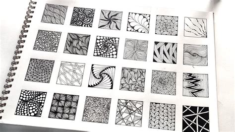 24 Easy Zentangle Patterns 24 Mandala Patterns Doodle Patterns