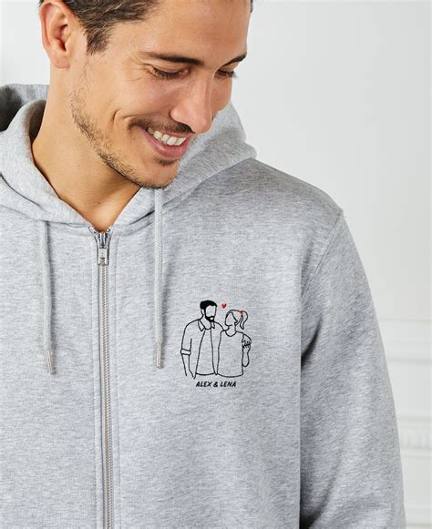 Hoodie Zippé Couple Complice Brodé Personnalisé L Monsieur Tshirt