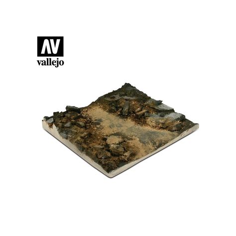 Vallejo Scenics Bases 135 14x14 Rubble Street Section Diorama Base