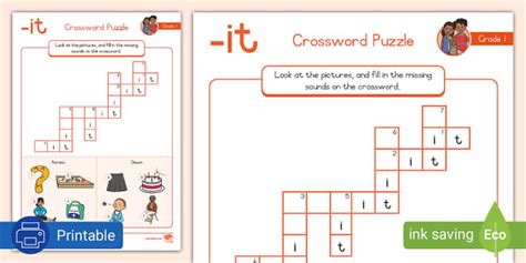 Grade 1 Phonics It Crossword Puzzle Teacher Made Twinkl