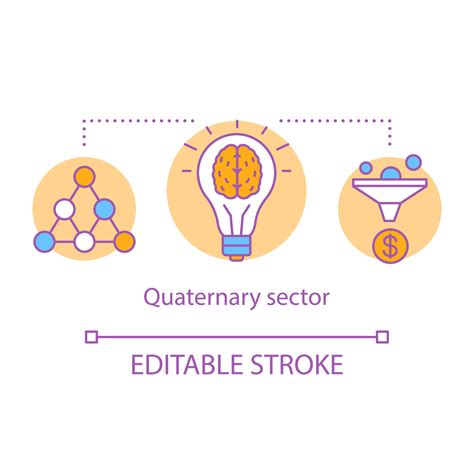 Quaternary Sector Concept Icon Knowledge Sector Idea Thin Line