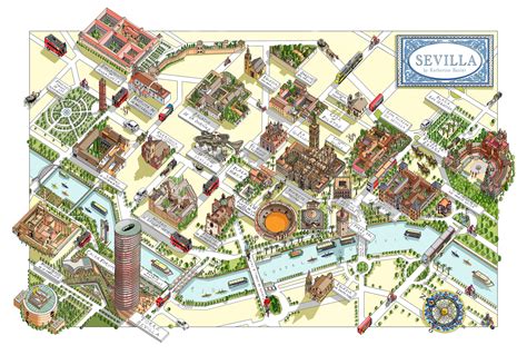 Katherine Baxter Illustrated Maps Map Of Seville