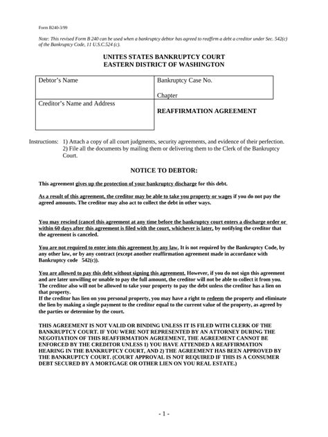 Reaffirmation Agreement Cover Sheet Instructions Fill Out And Sign Online Dochub