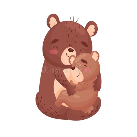 Oso De La Mamá Y Oso De Peluche Ilustraci n Del Vector En El Fondo