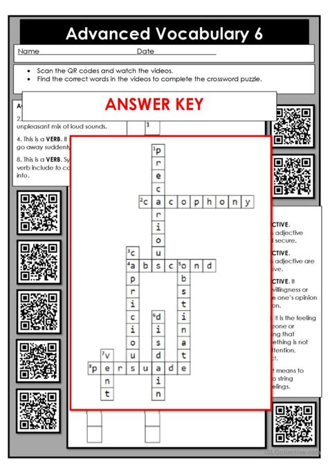 Advanced Vocabulary 6 General Vocabu English ESL Worksheets Pdf Doc