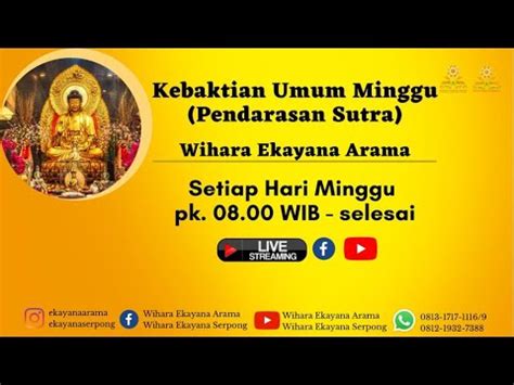 Kebaktian Umum Minggu Pendarasan Sutra Phu Men Phin Maret