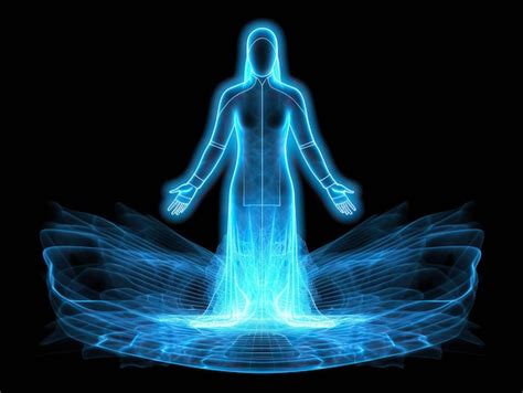 Premium Ai Image Technological Aura Human Energy Silhouette Astral