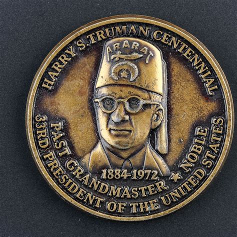 1984 Harry S Truman Centennial Shrine Class Commemorative Medal Ebth