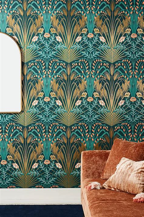 Blue Bell Wallpaper Anthropologie Dining Room Wallpaper Room