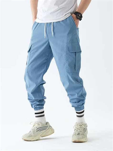 Mens Drawstring Flap Pocket Cargo Pants Loose Trendy Jogger Temu Ireland