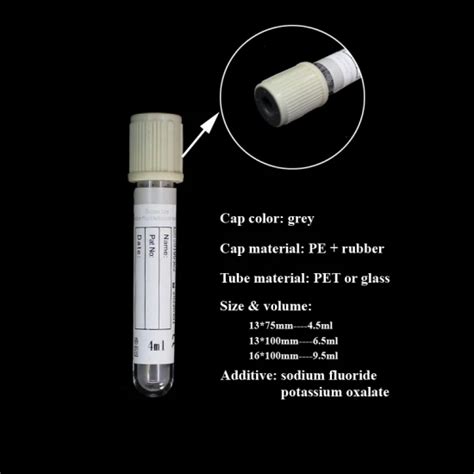 13 75mm 2 5ml Glucose Tube Blood Storage Sodium Fluoride Tube With