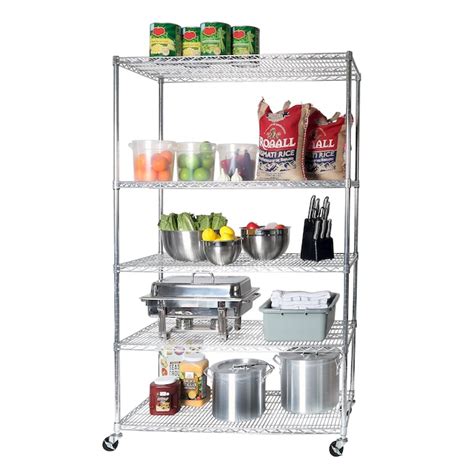 Seville Classics Steel Heavy Duty 5 Tier Utility Shelving Unit 48 In W X 24 In D X 72 In H