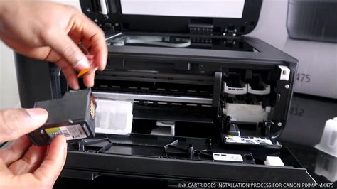 Ink Cartridges Installation Process For Canon Pixma Mx475 Youtube