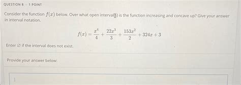 Solved Question 8 1 ﻿pointconsider The Function F X