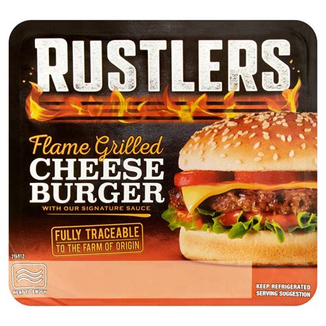 Rustlers Flame Grilled Cheese Burger 141g £1 Value Iceland Foods