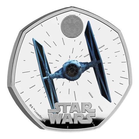 Star Wars Tie Fighter 2024 Uk 50p Silver Proof Colour Coin