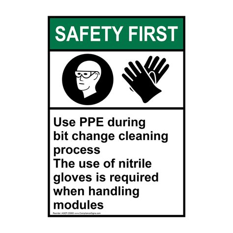 Portrait ANSI WARNING Cut Hazards Cut Resistant Safety Gloves Sign AWEP