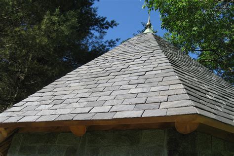 Stone Gazebo with Slate Roof - Vermont Slate Roofs | Greenstone Slate Company