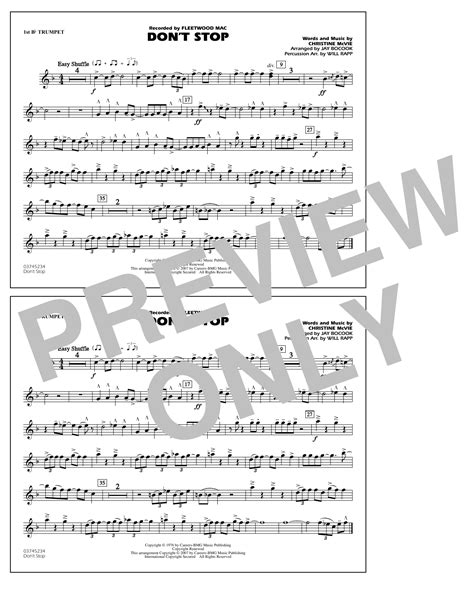 Don T Stop Arr Jay Bocook 1st Bb Trumpet By Fleetwood Mac Sheet