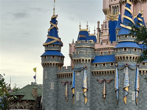 First Cinderella Castle Th Bunting Removed At Magic Kingdom Wdw