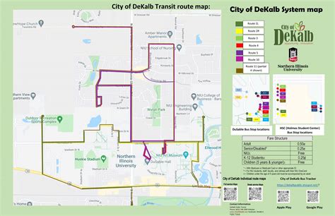 City Of Dekalb Transit System Map Dekalb Il