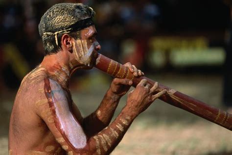 Laura Festival Australia Performer Playing The Didgeridoo For The Mona