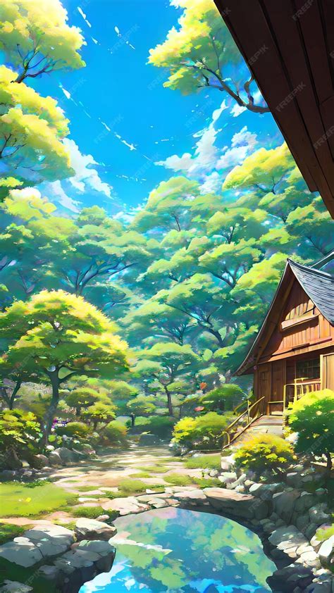 Premium Photo A Painting Of A Japanese House With A Japanese Roof And