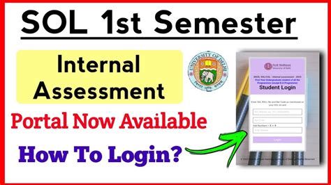 How To Login SOL Internal Assessment Portal Step By Step Sol First